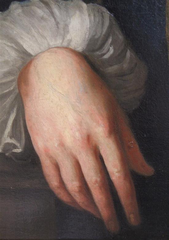 Follower of Richard Wilson (1714-1782), oil on canvas, half-length portrait of a gentleman